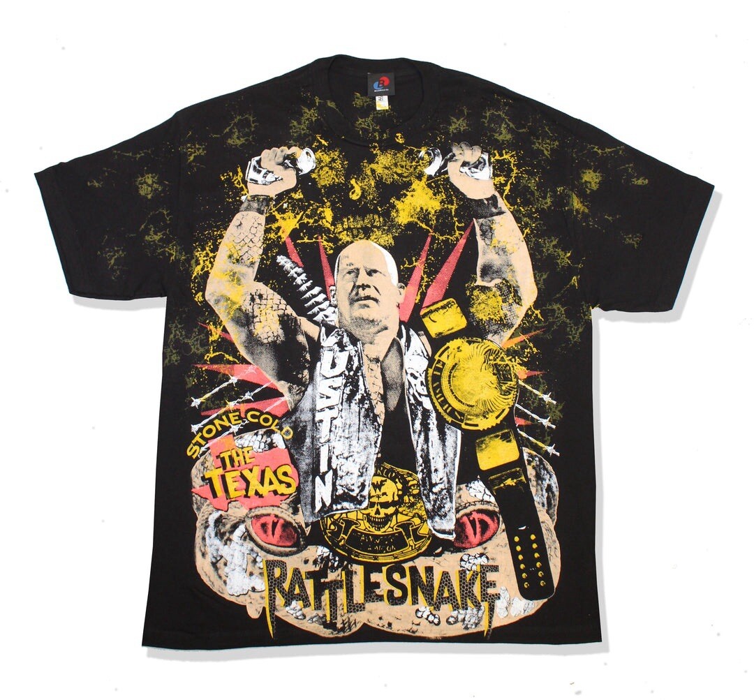 Backstock Co. - Stone Cold Steve Austin Rattlesnake WWE WWF Tee - Sz L, New gallery