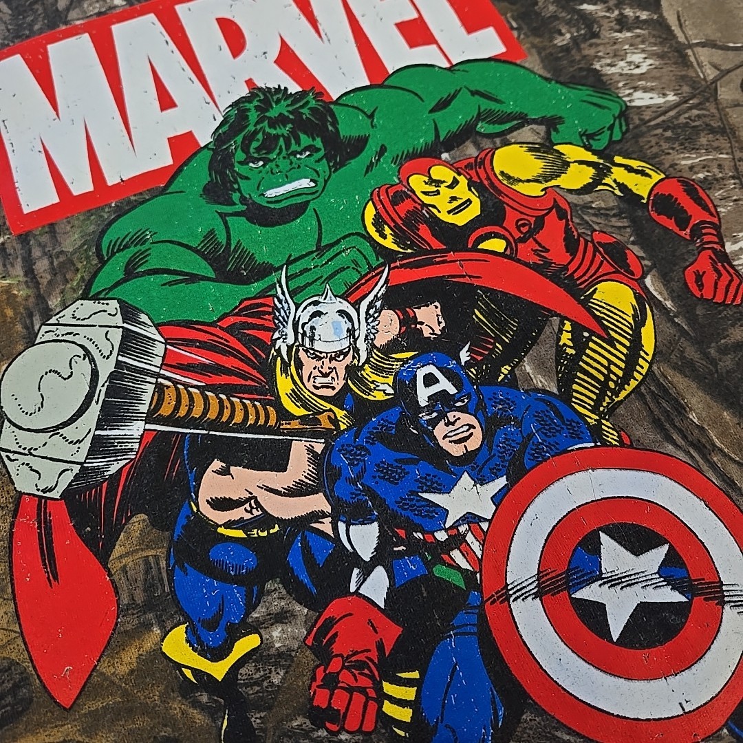 HTF Marvel Avengers Realtree Xtra Camo Graphic T Shirt Men's XL Dynasty Apparel gallery