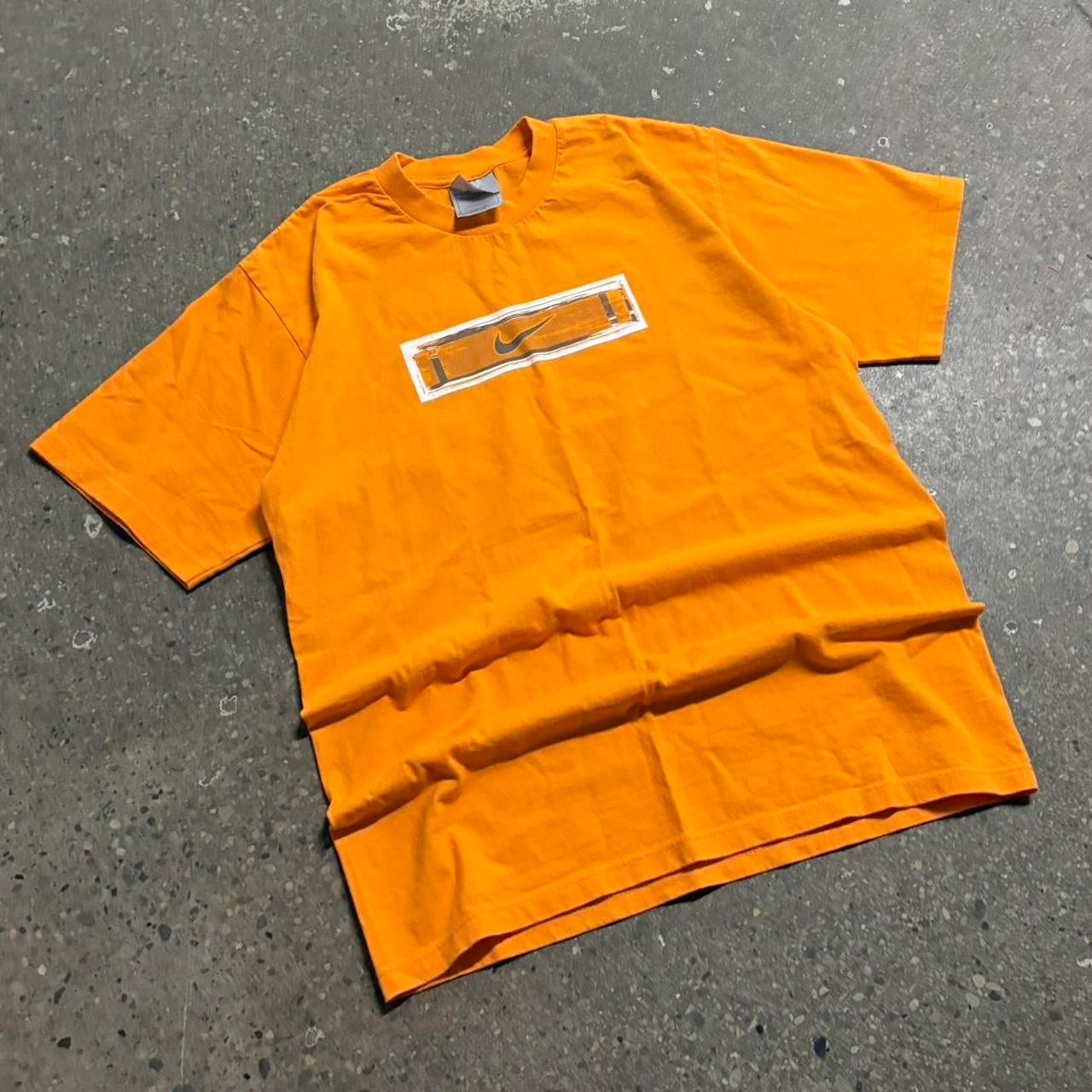Y2K 2000s Nike Box Logo Orange Graphic T-Shirt gallery