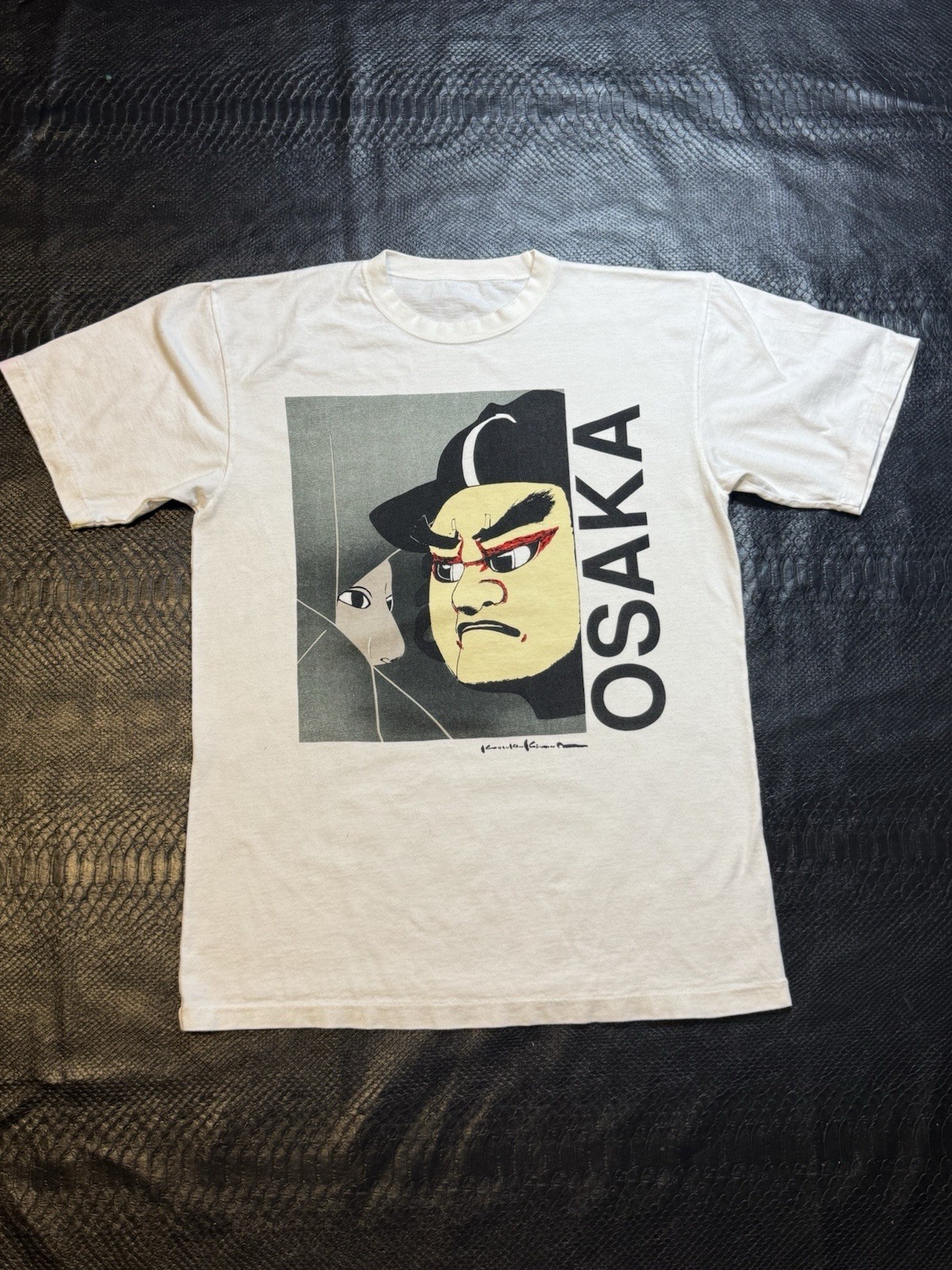 Vintage 90's Kimura Kosuke Art Osaka Poem A Tale Bunraku Tshirt USED SEE PICS!!! gallery