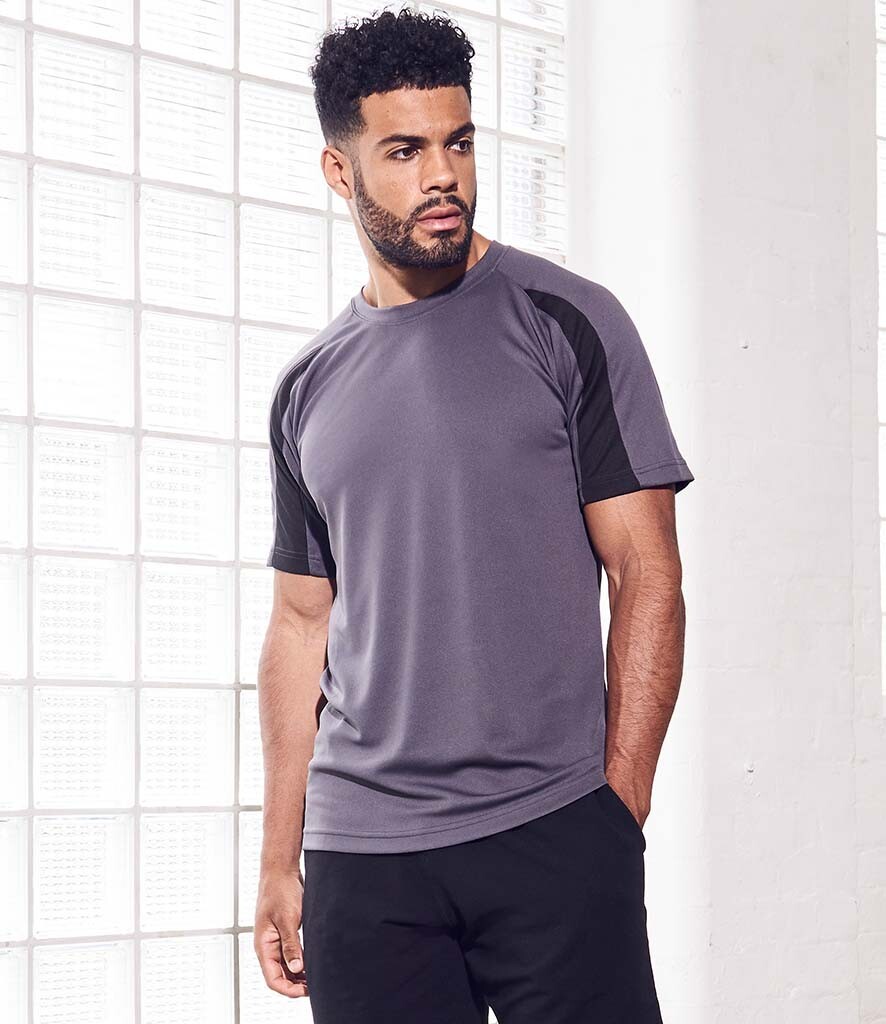 AWDis Men's Contrast Cool T-Shirt Polyester Sports Gym Football Running Active T gallery