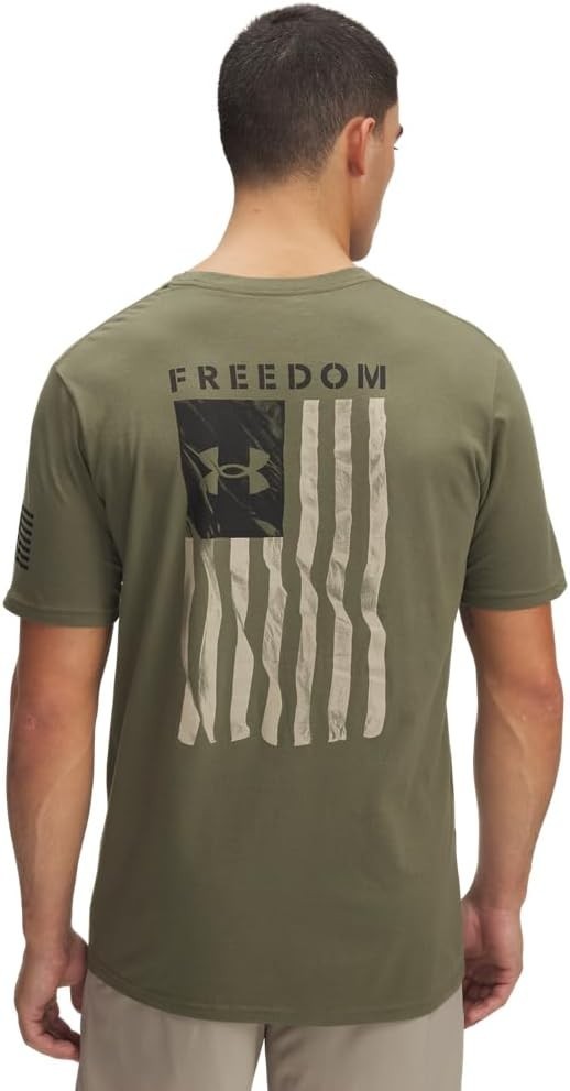 Under Armour Freedom Flag T-Shirt, Marine OD Green-Desert Sand, Pick A Size! gallery