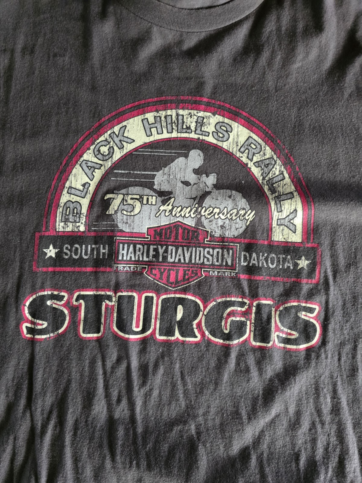 Harley Davidson Sturgis 75th Anniversary T Shirt Gray 3XLT. See Measurements gallery