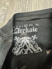 ARCHAIC by AFFLICTION Men’s Long Sleeve THERMAL Shirt AOP Y2K Grunge Cross