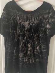 Affliction Y2K Black Night Four Horsemen / Nazgûl Goth Distressed Graphic Tee L