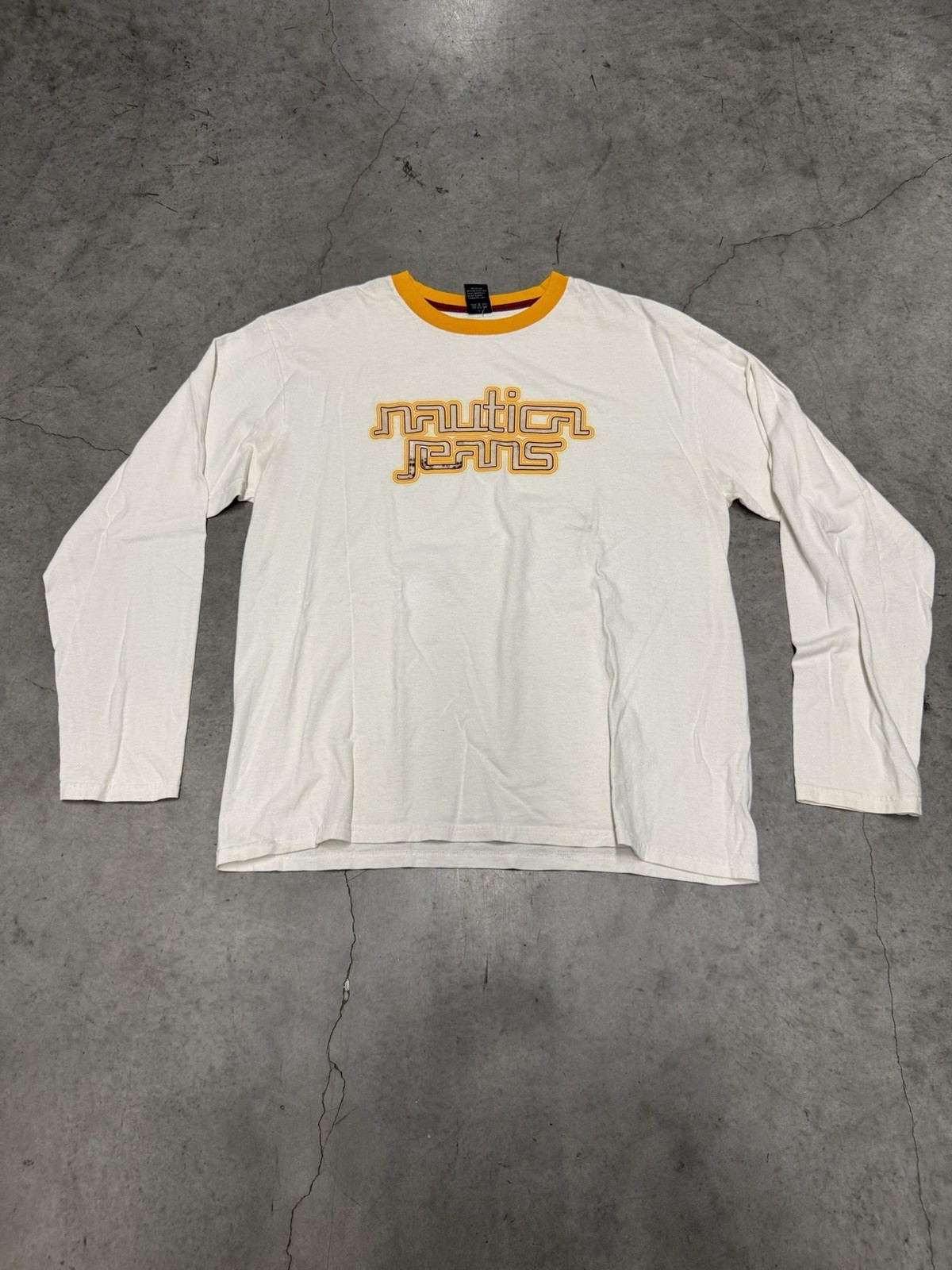 Nautica Vintage Y2K Longsleeve White And Yellow