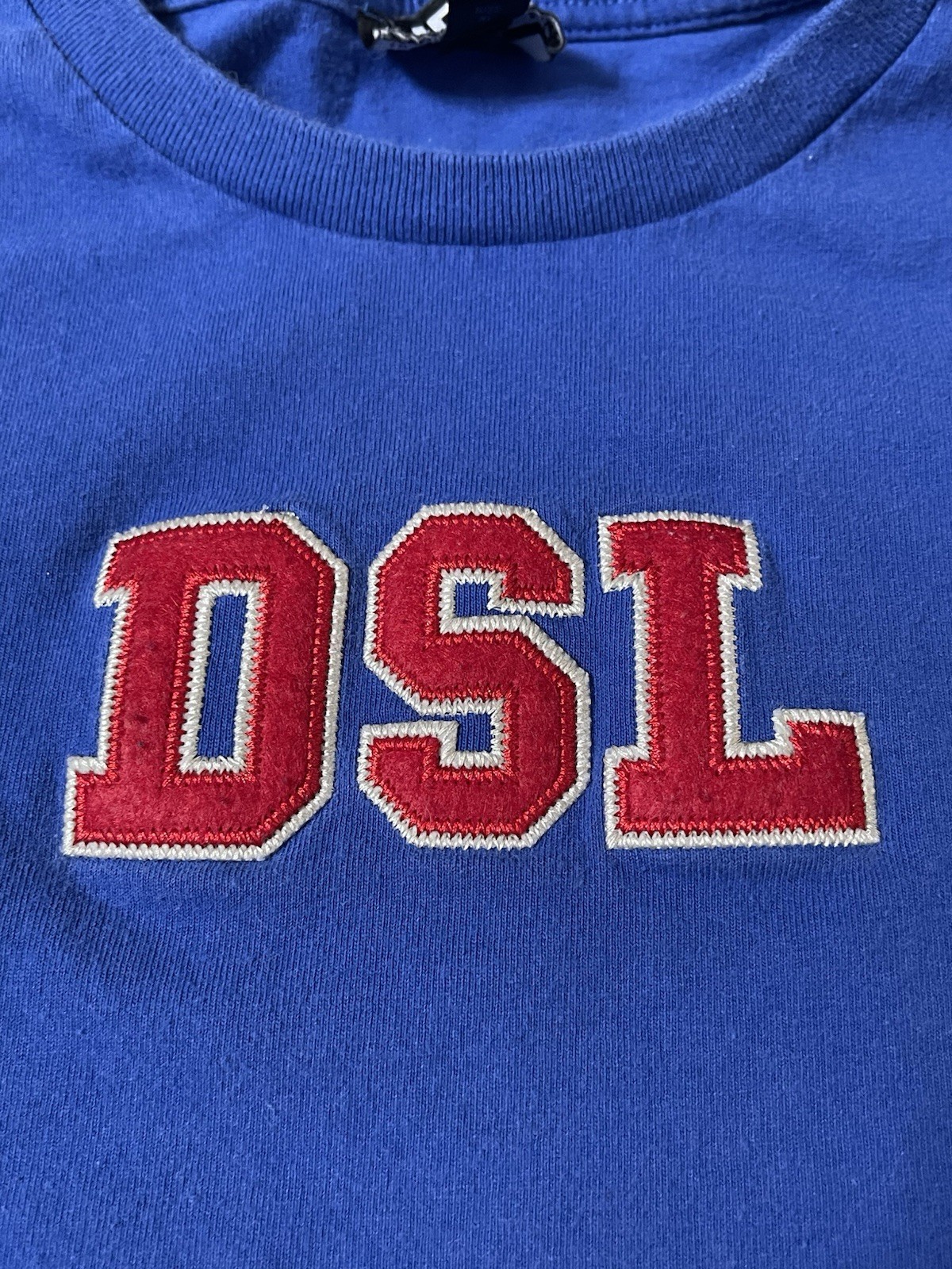 Diesel Venice State Embroidered Blue T Shirt Double Sided Men’s Fits Large (XL) gallery