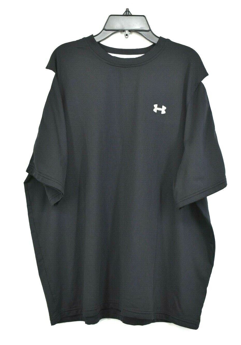 Under Armour Mens Black & White Short Sleeve Crew Neck Athletic Stretch Shirt L gallery