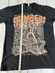 Chad Eaton TIMBER! preservation society t-shirt size L lumberjack environmental