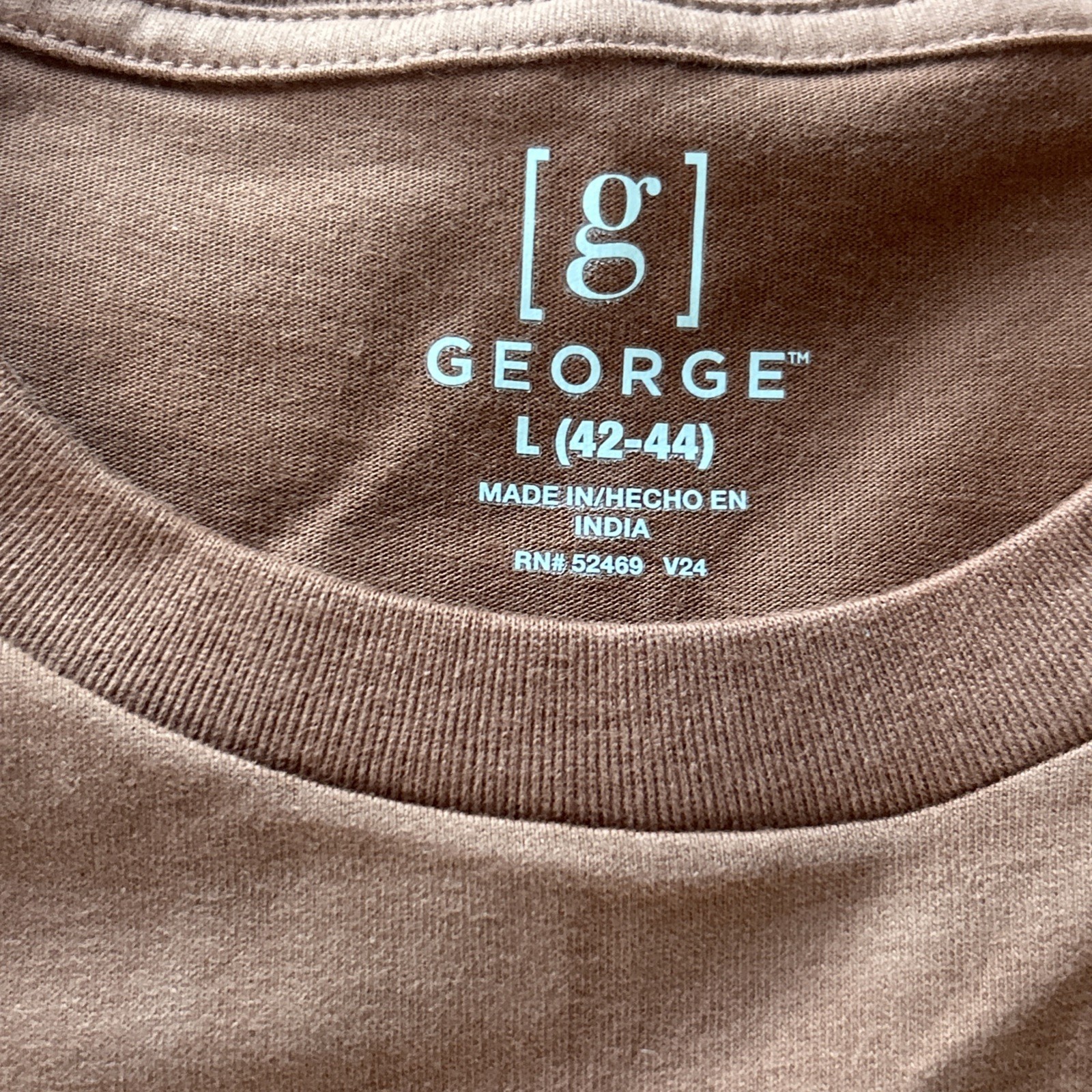 George Men's Crew Neck Long Sleeve T-Shirt Adobe Brown Size L (42-44) NWT gallery