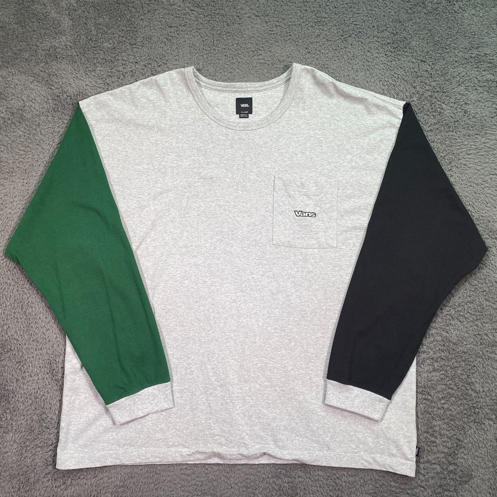Vans Long Sleeve Shirt 2XL Y2K Oversize Loose Fit Double Thick Colorblock Skate