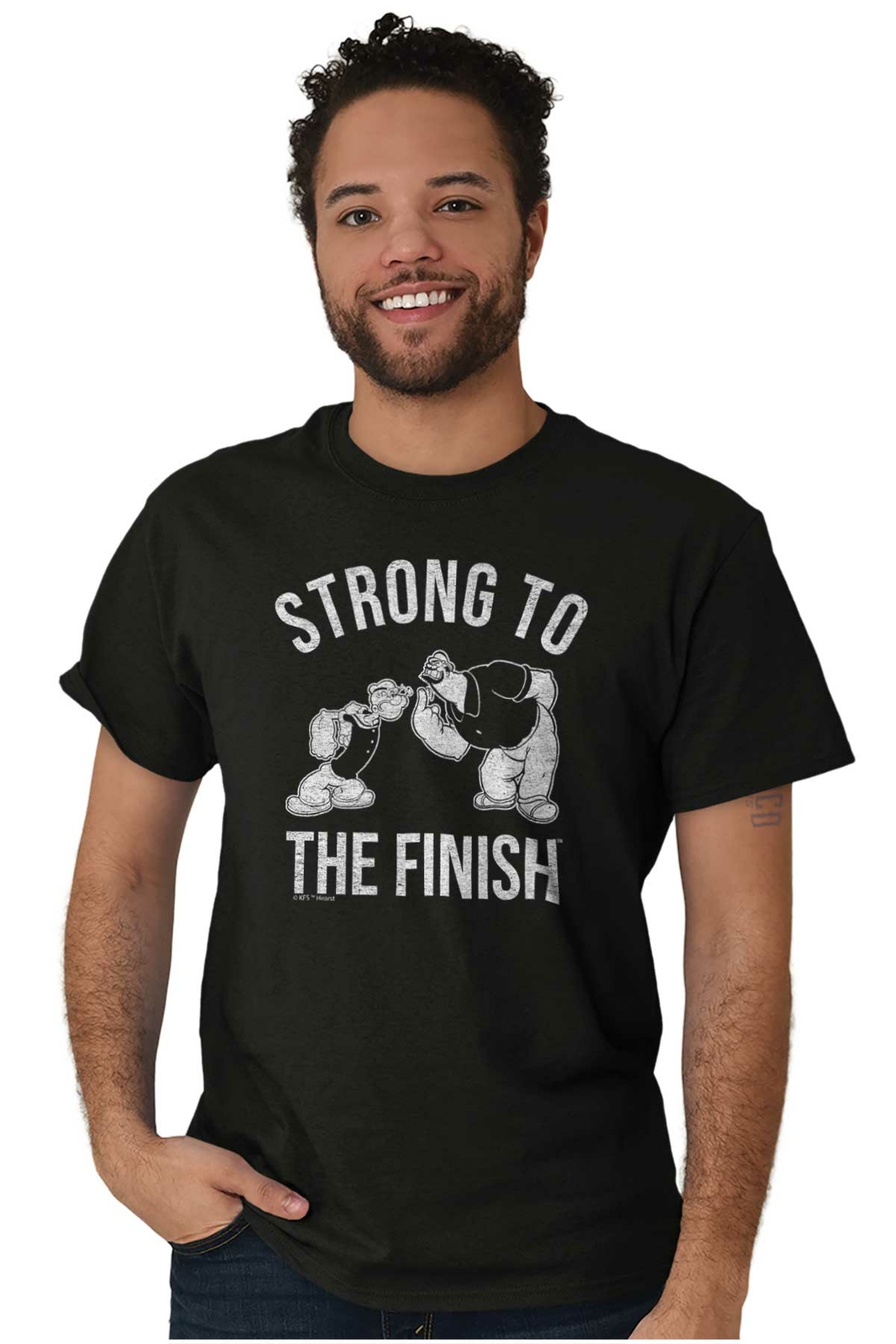 Vintage Popeye Bluto Strong Gym Workout Gift Mens Casual Crewneck T Shirts Tees gallery