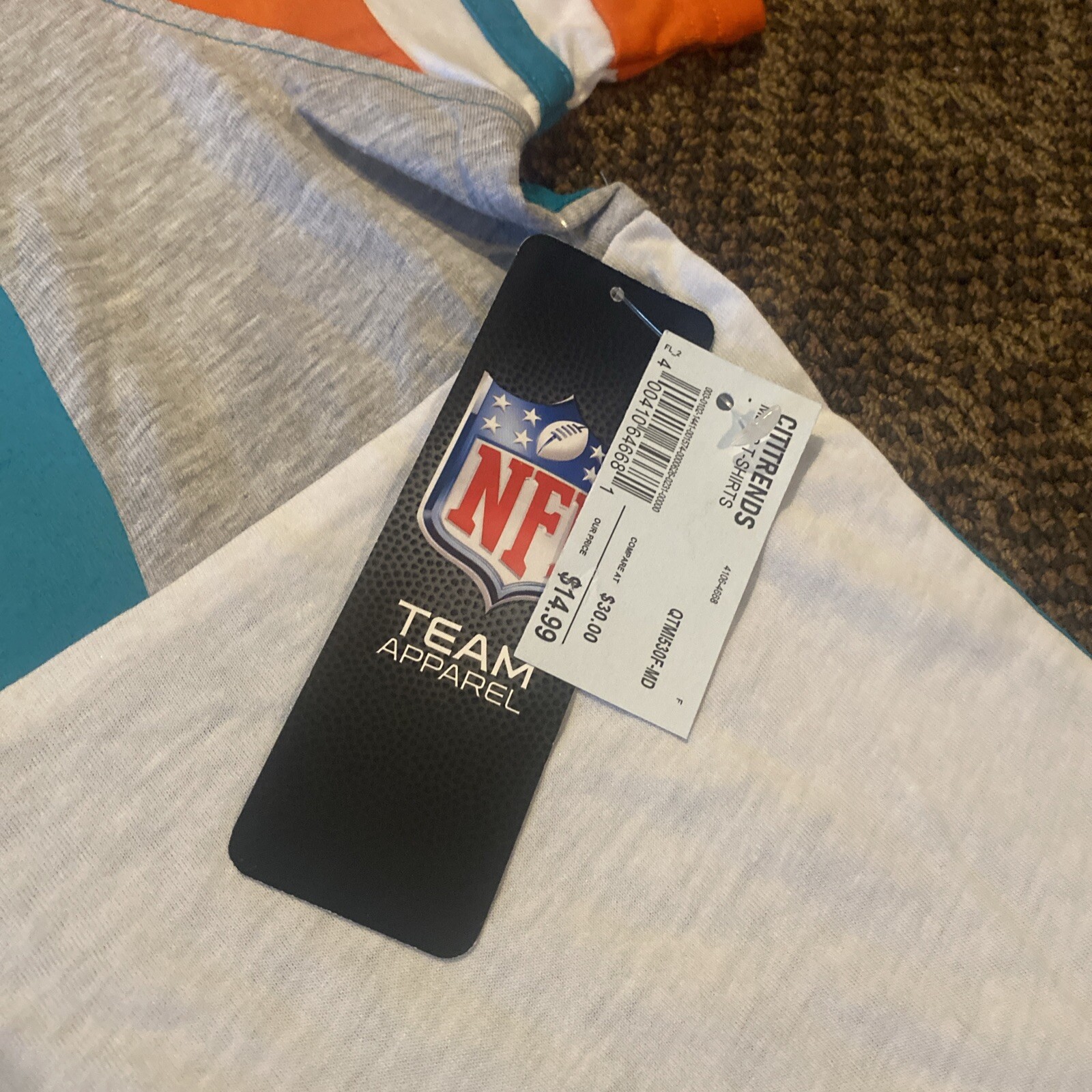 NWT NFL Men’s Miami Dolphins Team Apparel Multicolor Shirt Size XL gallery
