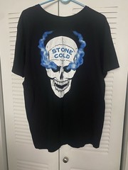 Stone Cold Steve Austin distressed 3:16 smokin skull Shirt Medium W Legends