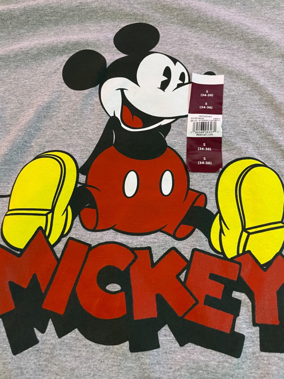 Disney Vintage Mickey Gray Short Sleeve Tee Men's 34-36 gallery