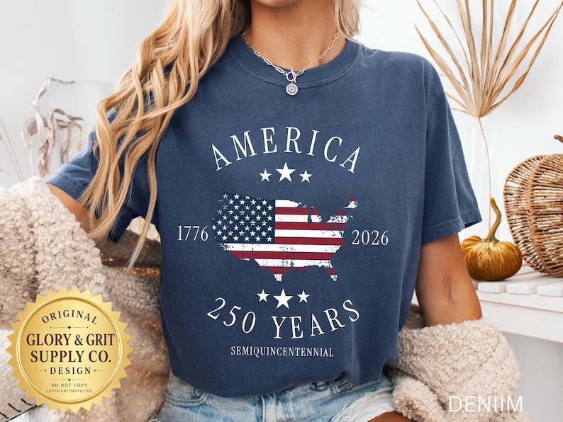 Comfort Colors America 250th Anniversary Shirt Patriotic Mens 1776-2026 USA Tee gallery