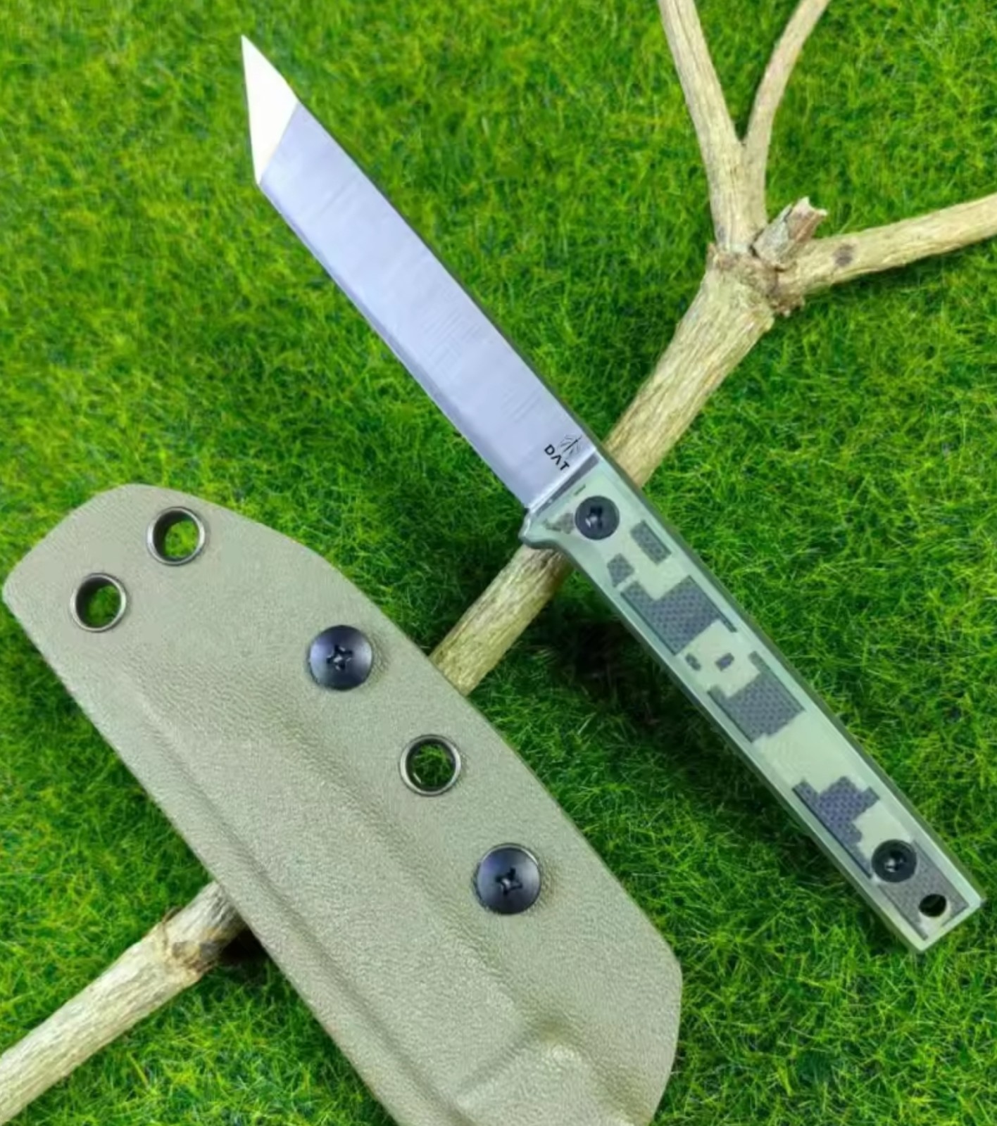 DAT-125 Tactical minimalist, survival, neck knife, boot knife D2 steel