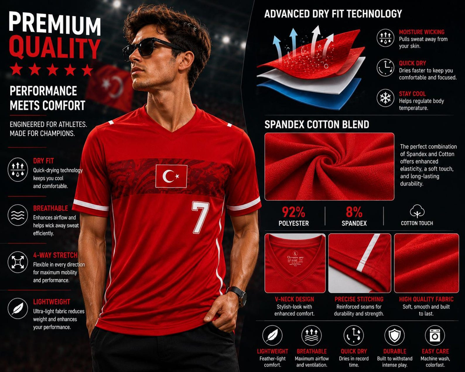 Turkey Soccer Jersey Personalized, Custom Turkiye Football Jersey, Custom Name gallery