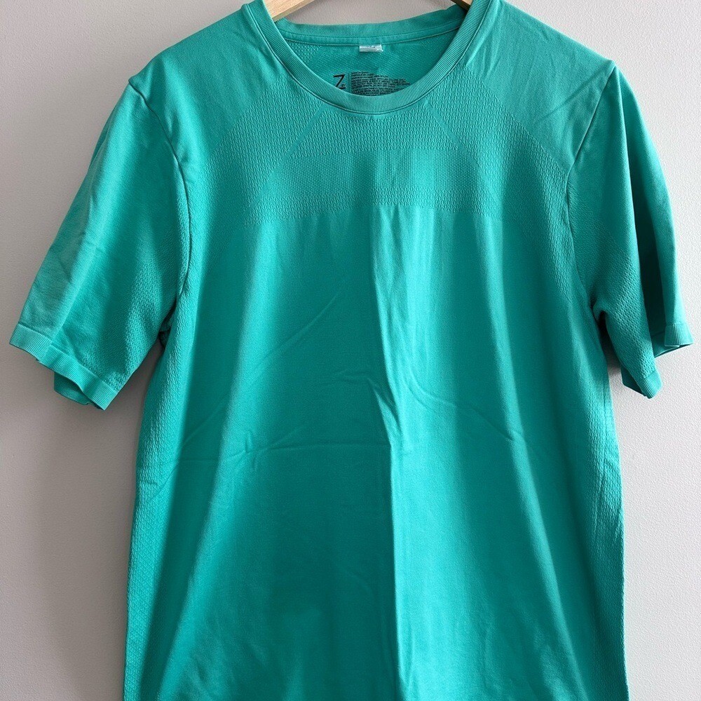 Zella Activewear T-Shirt Mens XL Turquoise Short Sleeve Athletic Top gallery