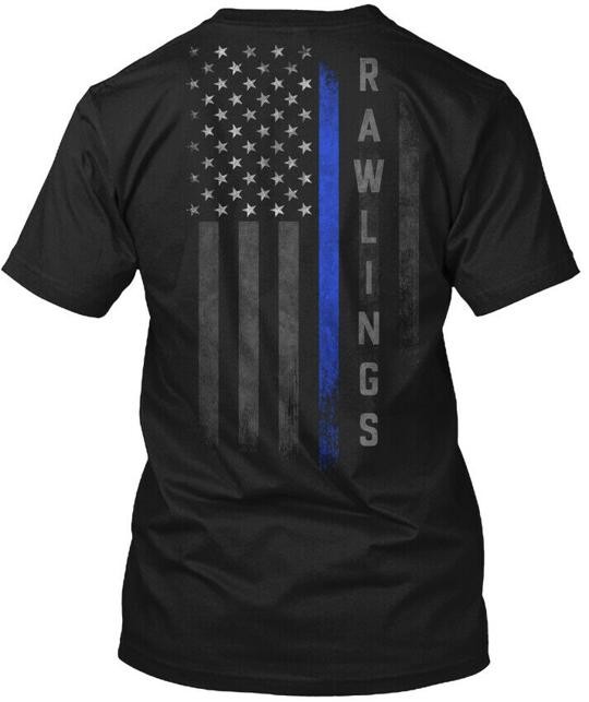 Rawlings Family Thin Blue Line Flag T-Shirt Made in the USA Size S to 5XL