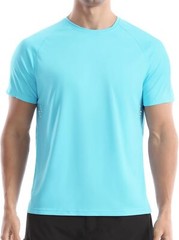Men’s UPF 50+ Quick Dry Rash Guard Short Sleeve Swim Shirt for Surfing Fishing