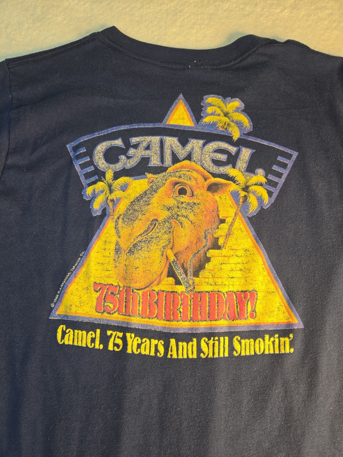 JOE Camel 75th Birthday 1988 Vintage Single Stitch T-Shirt S – USA Promo Graphic