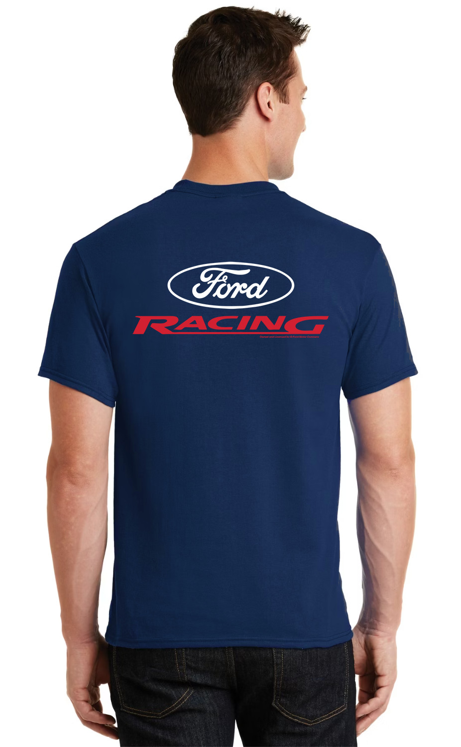 Ford Racing T-shirt Mens Graphic Tees Ford Mustang Parts Accessories Front Back gallery