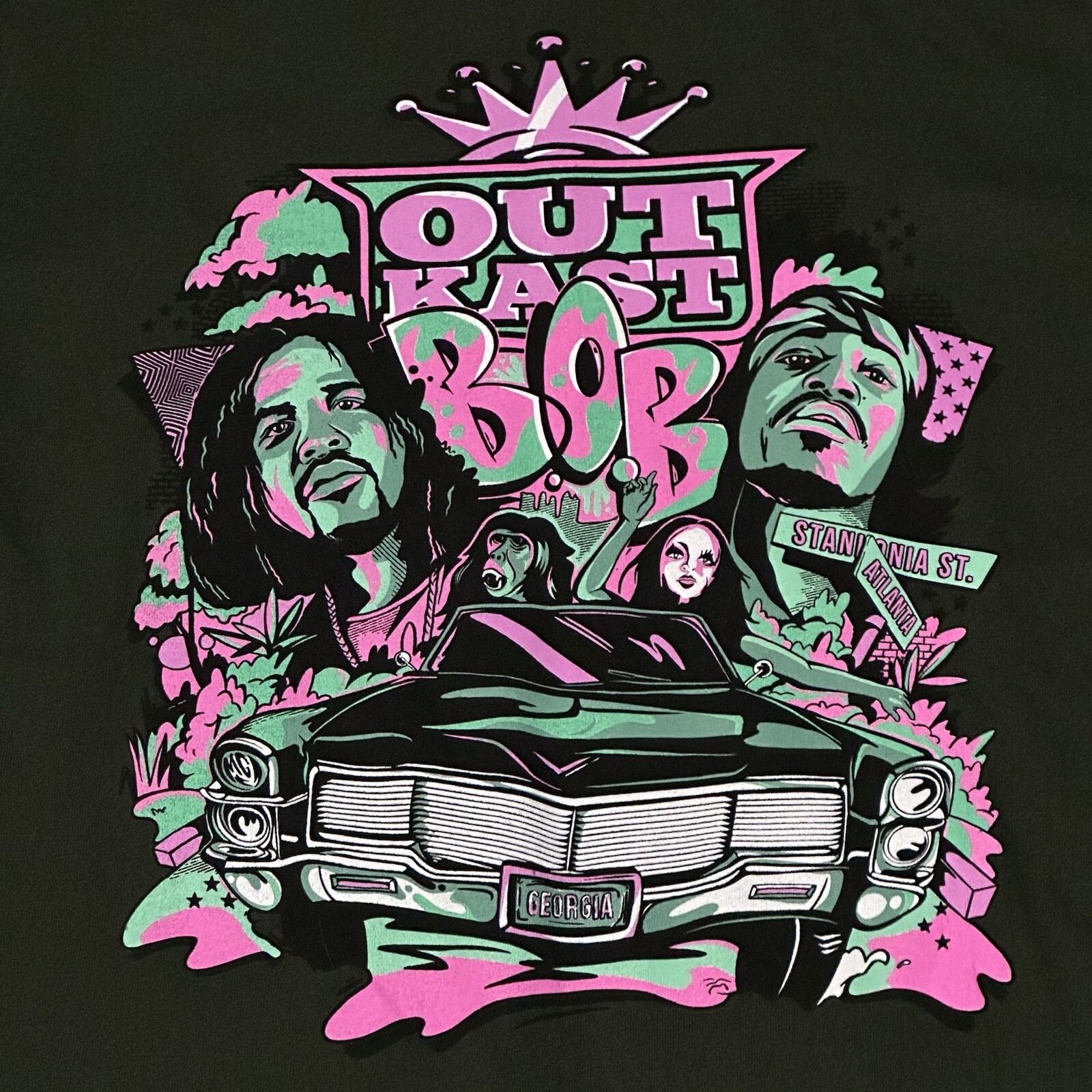 Outkast B.O.B. Stakonia Green Graphic Tee T-Shirt Medium New Without Tags gallery