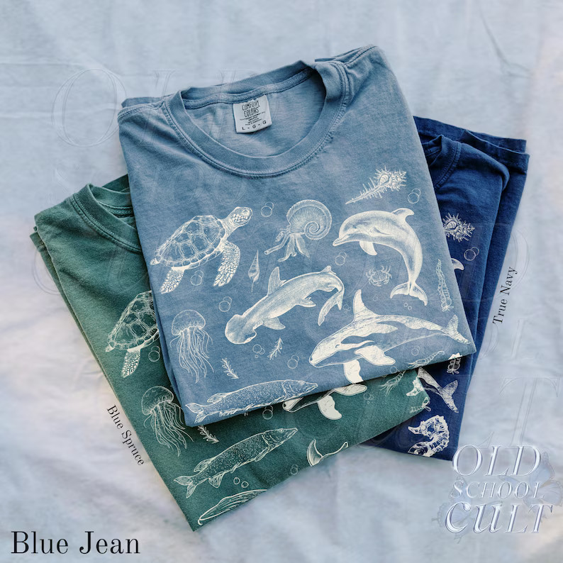 Sea Animals Vintage Style Ocean Comfort Tee gallery