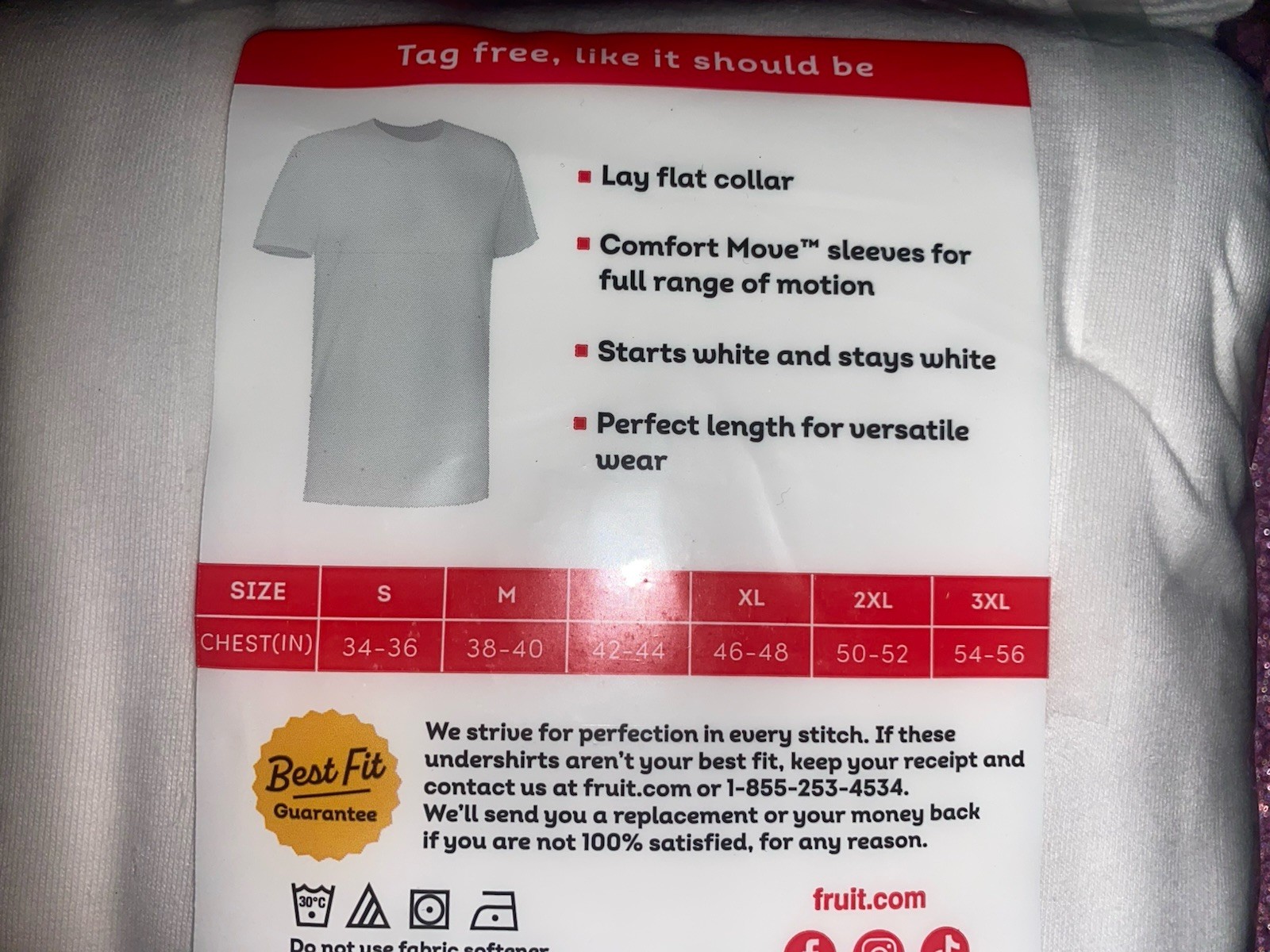 Fruit Of The Loom Men’s M 38-40 Inch Crew Breathable Neck T-Shirts White 6 Pack gallery