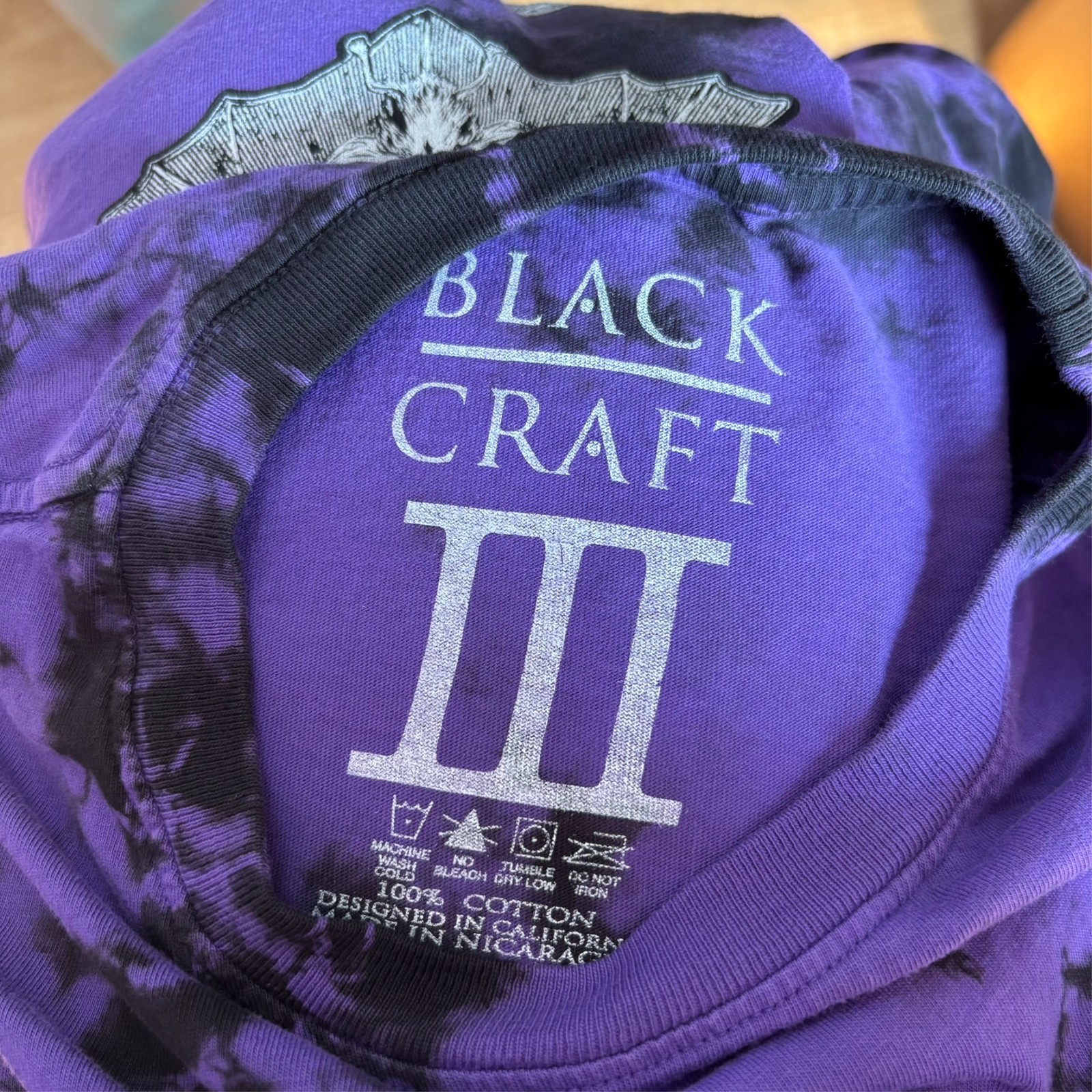 BlackCraft Cult T-Shirt Men's L Batts Tie Dye Halloween Goth Witch gallery