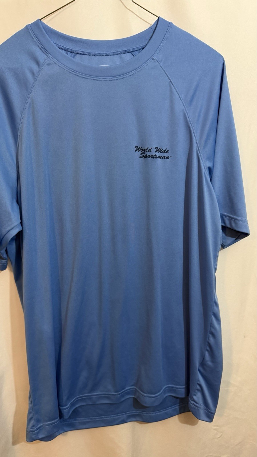 World Wide Sportsman Men’s Blue Fisherman Performance Tshirt Size L