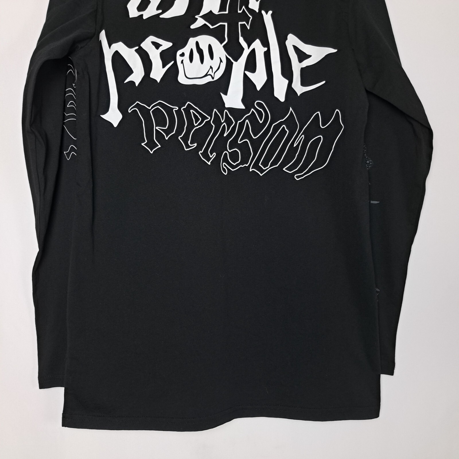 Killstar T-Shirt Mens Small Black Long Sleeve "ANTI PEOPLE PERSON" Skull gallery
