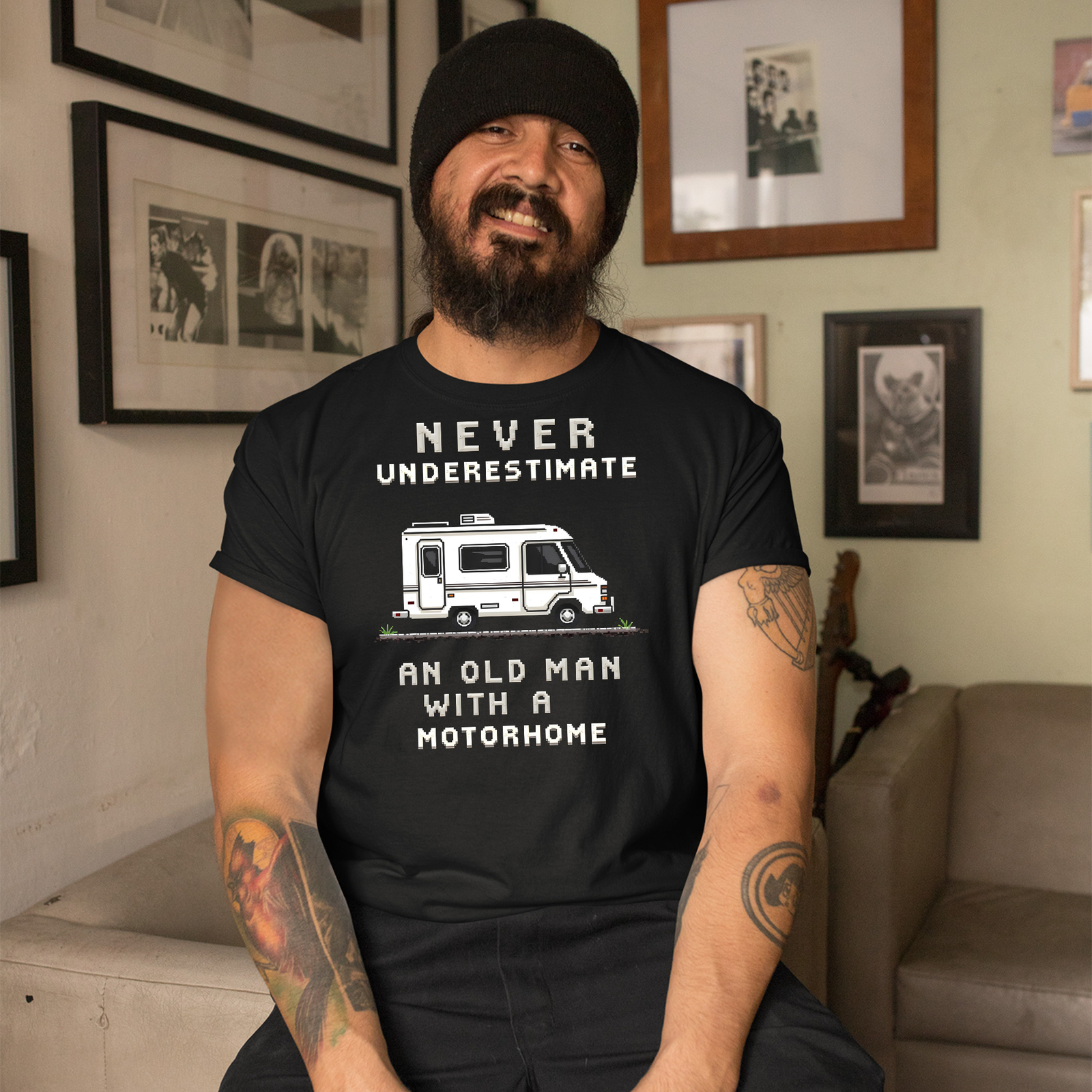 Funny Old Man Motorhome T Shirt Never Underestimate An Old Man With A Motorhome gallery