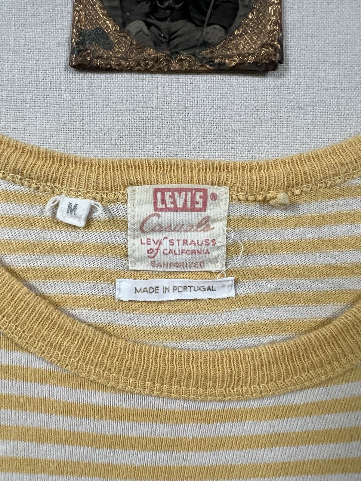LVC Levi's Vintage Clothing T-Shirt M 60s Casuals Yellow Stripe Ringer Neck 2012 gallery