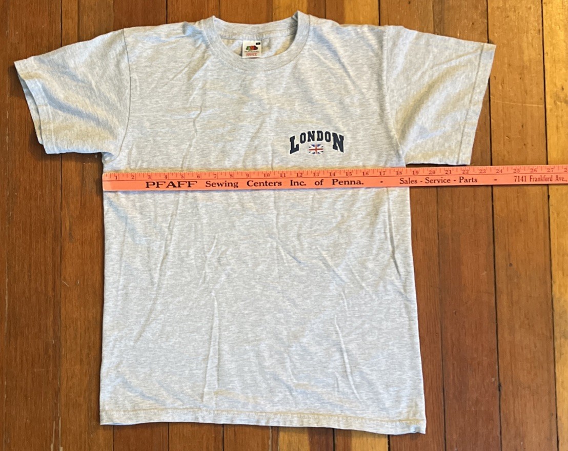 London Union Jack T-shirt gray medium fruit of the loom heavy cotton gallery