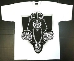 DARTH RAIDER T-shirt Silver Black Raiders Nation Tee Men’s 100% Cotton White New