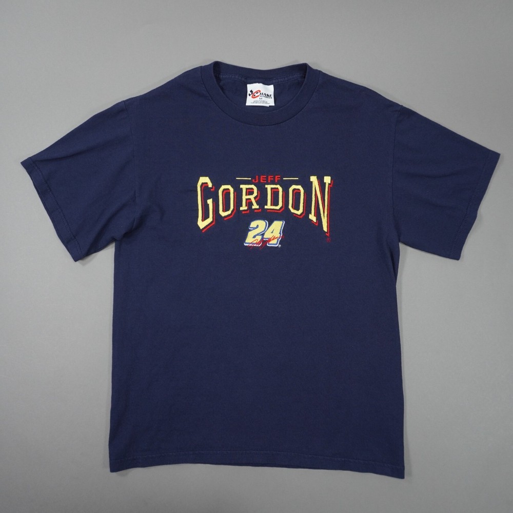 Vintage 90s Jeff Gordon #24 Embroidered Mens Medium Blue Chase Nutmeg T Shirt