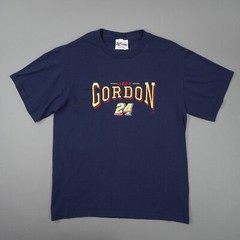 Vintage 90s Jeff Gordon #24 Embroidered Mens Medium Blue Chase Nutmeg T Shirt