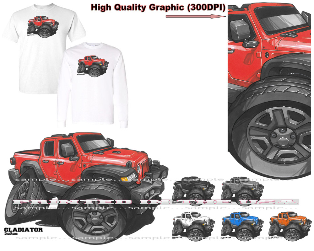 Gladiator Truck New 4X4 Model Paint Colors DigiRods Cartoon Car Art T Shirt