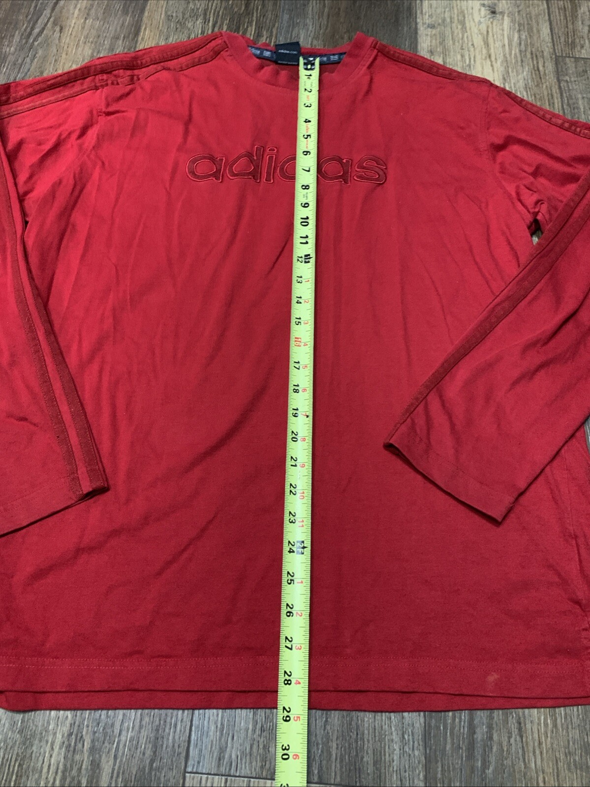 VTG Adidas Long Sleeve T Shirt Mens XL Three Stripe Sleeve Spell Out Thailand gallery