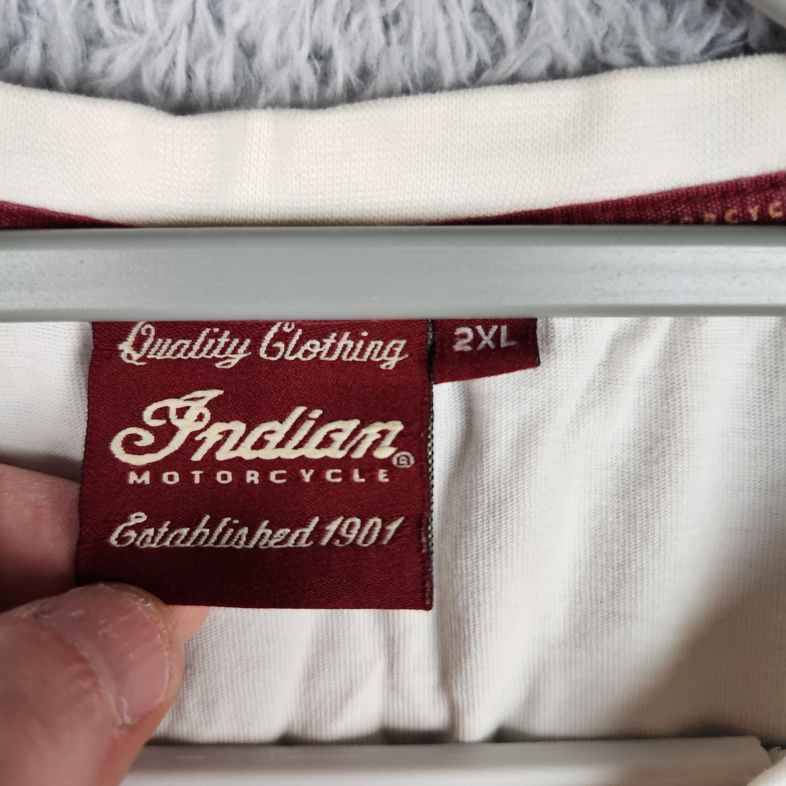Indian Motorcycle Shirt Mens 2XL White Logo Graphic Pima Cotton Biker Tee Retro gallery