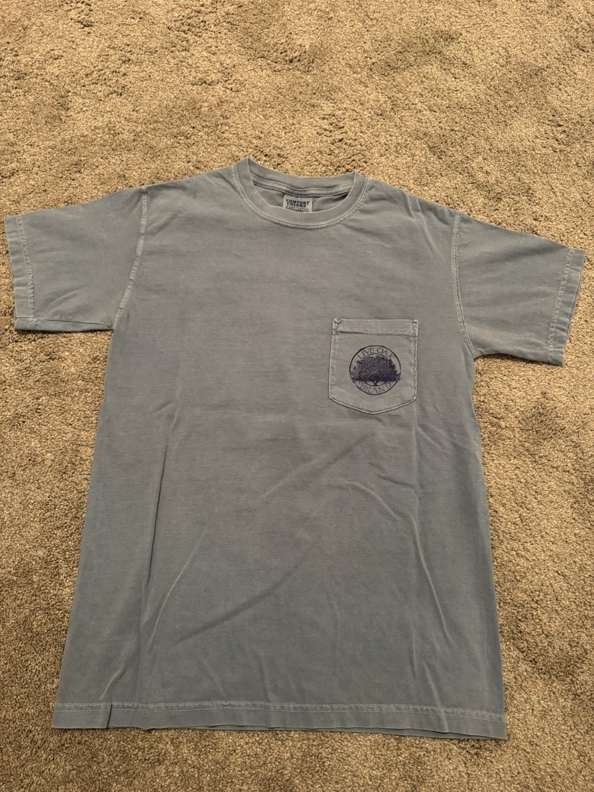 Live Oak Brand Comfort Colors American Flag T-Shirt Size Small Blue Excellent gallery