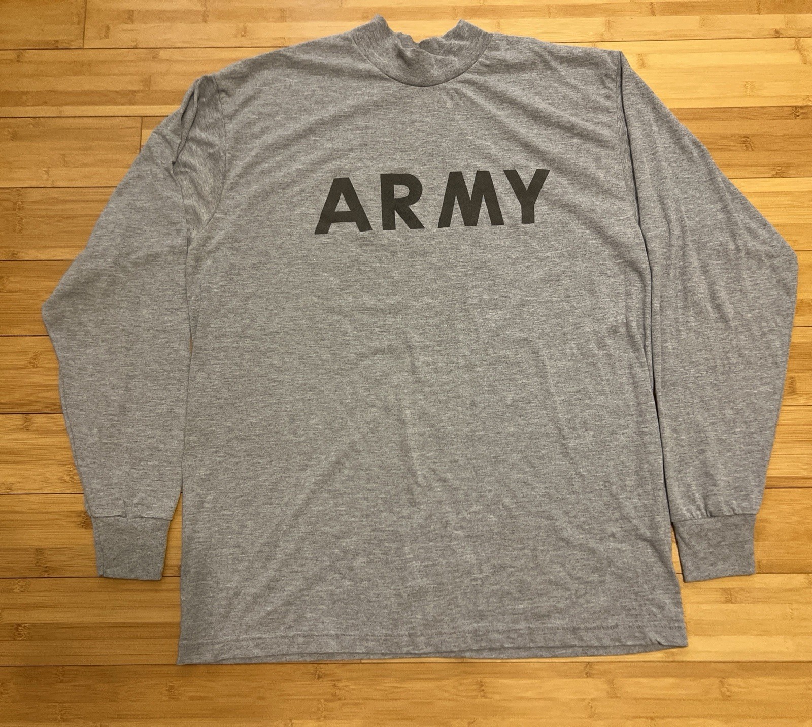 US Army Heather Grey Military Issue Physical Fitness IPFU Long Sleeve Shirt|Sz:L gallery