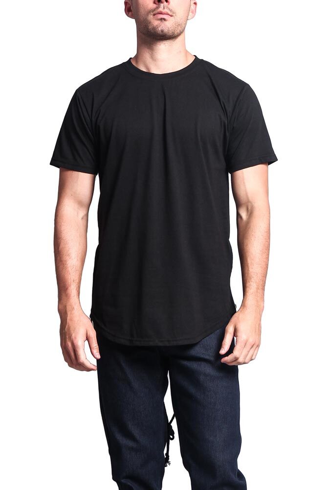 Victorious Men's Casual Fishtail Long Length Curved Hem T-Shirt TS634 gallery