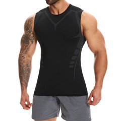 Mens Compression Tank Top Vest Sleeveless Athletic Bodybuilding Muscle Shirt Gym