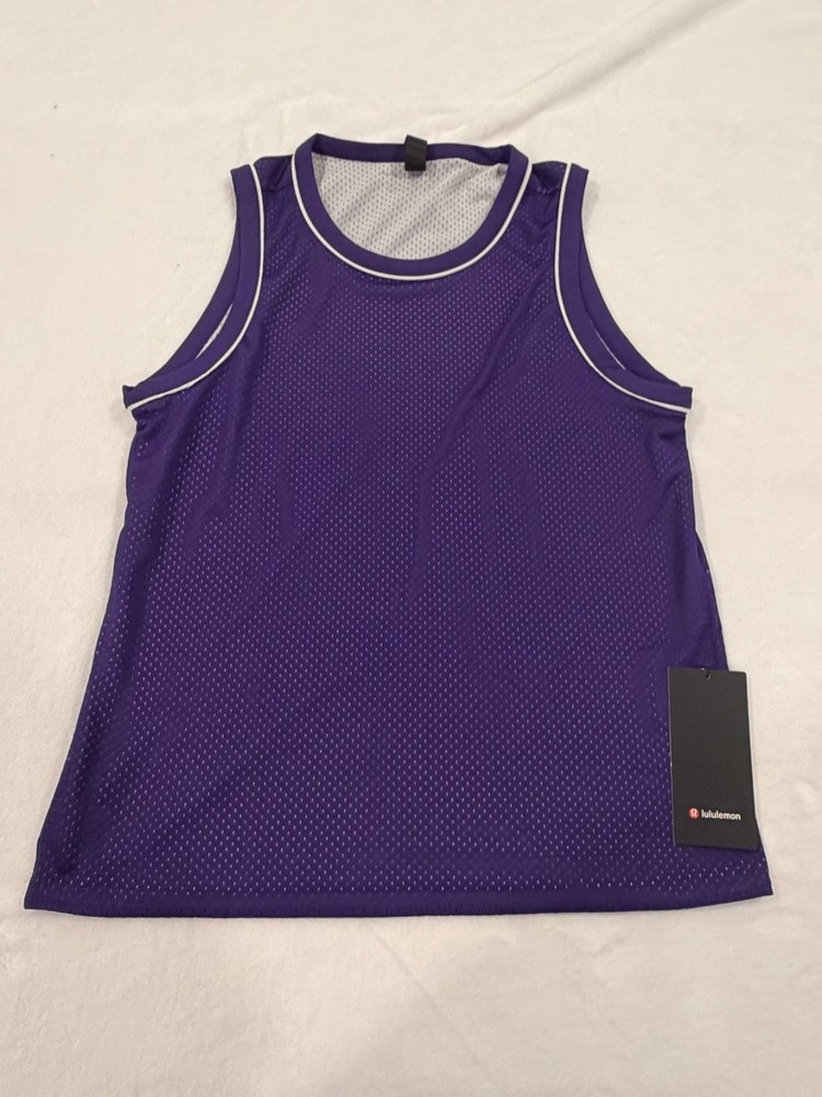 Lululemon Double Layered Mesh Reversible Tank Purple/White Men’s Medium NWT