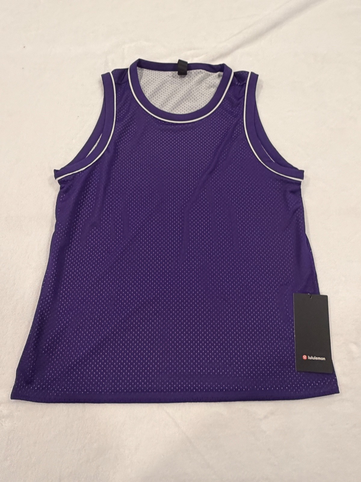 Lululemon Double Layered Mesh Reversible Tank Purple/White Men’s Large