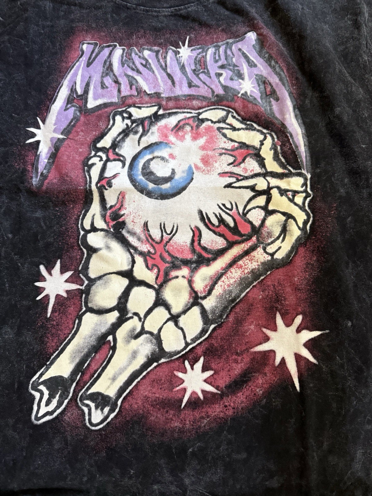 MISHKA MENS KEEP WATCH GRAPHIC PRINT T-SHIRT BLACK CREW NECK SIZE L MSF5-006 gallery