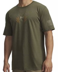 NEW Under Armour Freedom Snake Short Sleeve Mens T Shirt Tee Loose Green XL